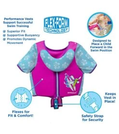 Kids' Deluxe Swim Trainer Vest With Collar -Swim Equip 5665917108392 pinkblue 4a