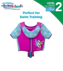 Kids' Deluxe Swim Trainer Vest With Collar -Swim Equip 5665917108392 pinkblue 5a