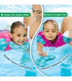 Kids' Deluxe Swim Trainer Vest With Collar -Swim Equip 5665917108392 pinkblue 7a