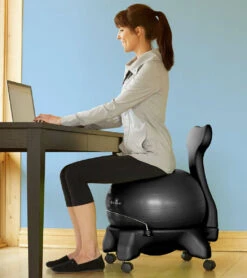 Gaiam Balance Ball Chair -Swim Equip 5670063079592 charcoal 4a