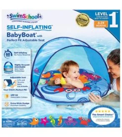 Self-Inflating Fabric Baby Boat With Canopy -Swim Equip 5677743603880 blue 6a