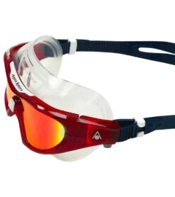 AQUASPHERE Vista Pro Mirrored Lens Mask -Swim Equip 6215487783080 redmirroredlensdarkbluered 3a