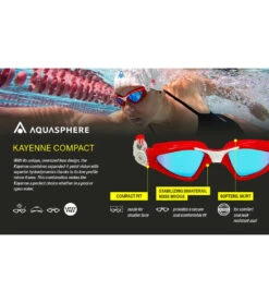 AQUASPHERE Kayenne Compact Fit Polarized Lens Goggle -Swim Equip 6215490240680 brownpolarizedwhitegrey 8a