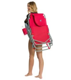 Face Down Beach Chair W/ Backpack Straps -Swim Equip 6716806398120 red 7a