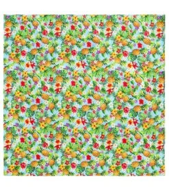 Dohler Design Pineapples & Flowers Sand Free Beach Mat 79" X 79"