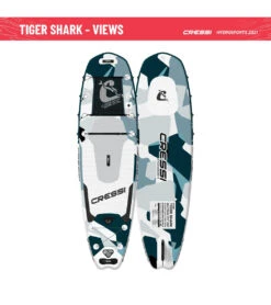 CRESSI Tiger Shark Multitask 10’2’’ Inflatable SUP Set -Swim Equip 6856350367912 greyblackcammo 12a