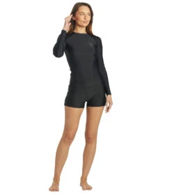 Women's Swami's Long Sleeve One Piece Swimsuit -Swim Equip 7178090479784 black 4a