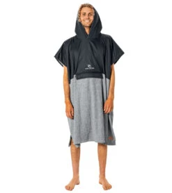 Rip Curl Men's Viral Anti-Series Hood Towel -Swim Equip 7319696015528 blackgrey 4a