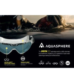 AQUASPHERE Vista Xp Open Water/Tri Mask -Swim Equip 7472379232424 clearlensbluewithbluestrap 5a