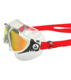 AQUASPHERE Vista Titanium Mirrored Lens Mask -Swim Equip 7473587716264 redtitaniummirroredlenswhitewithredstrap 4a